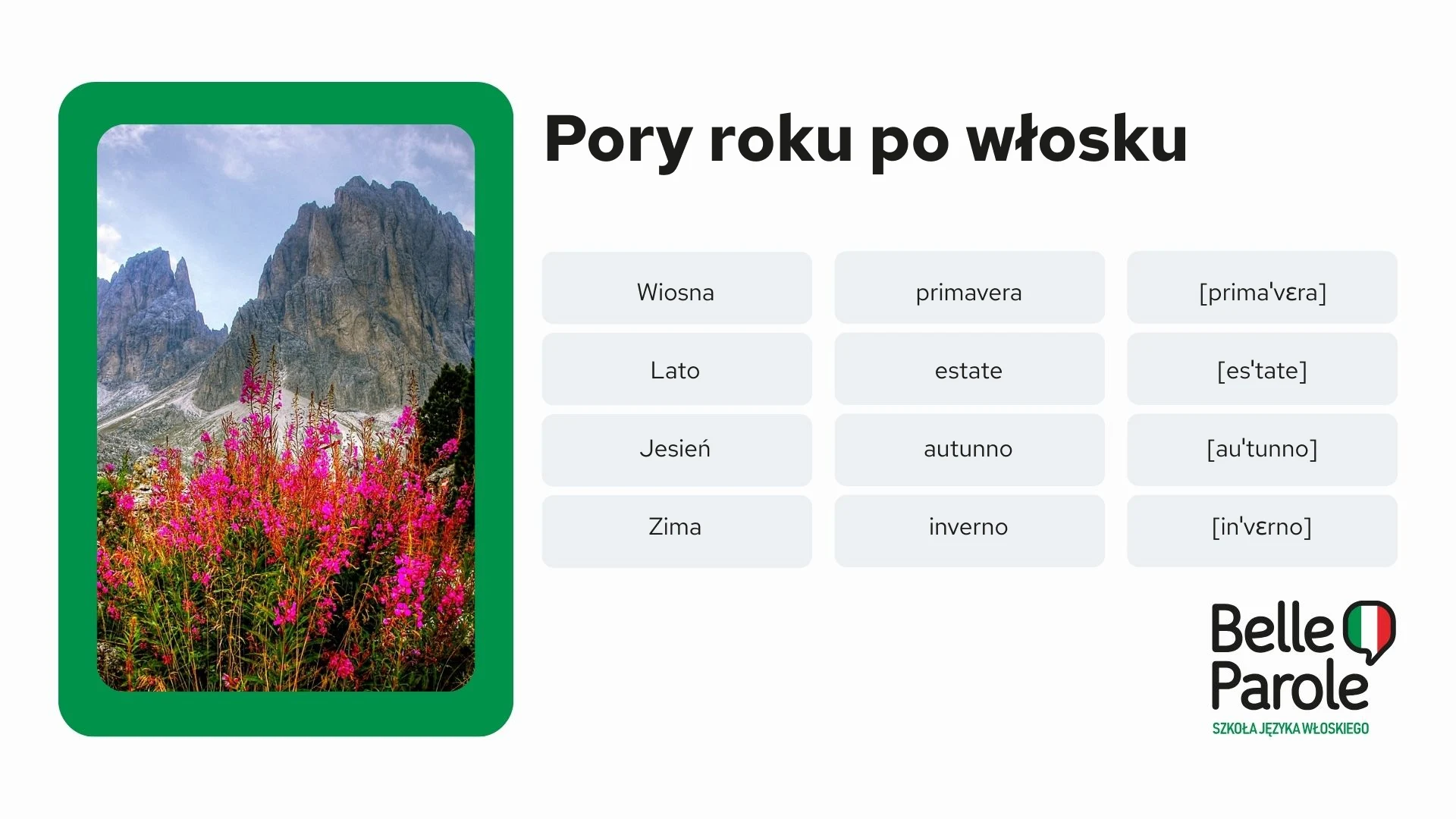 Pory roku po włosku
