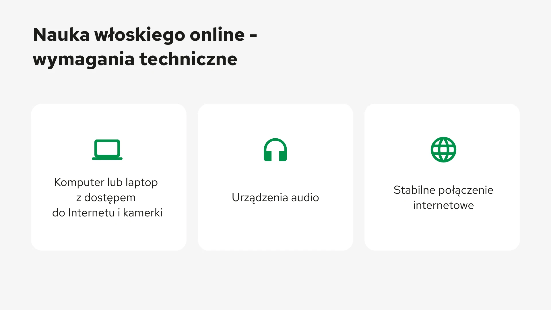 Włoski online - sprzet i wymagania techniczne