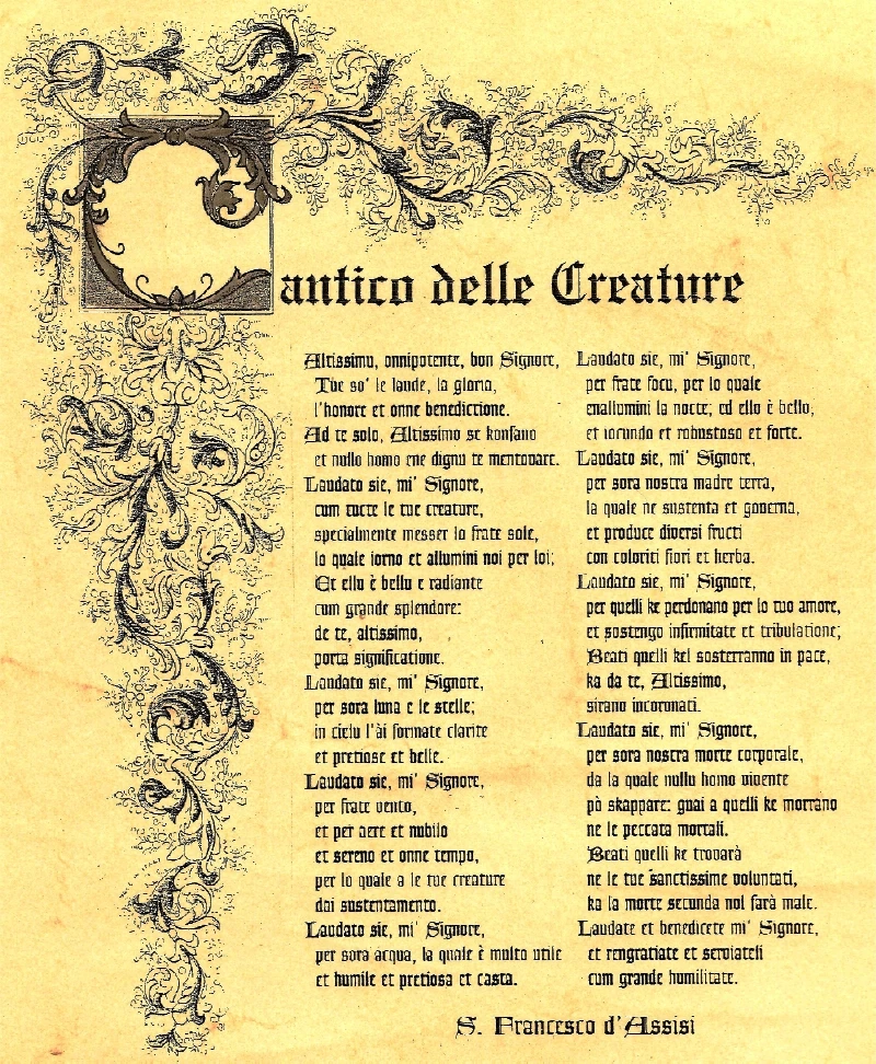 Le parole di San Francesco - "Cantico delle Creature"