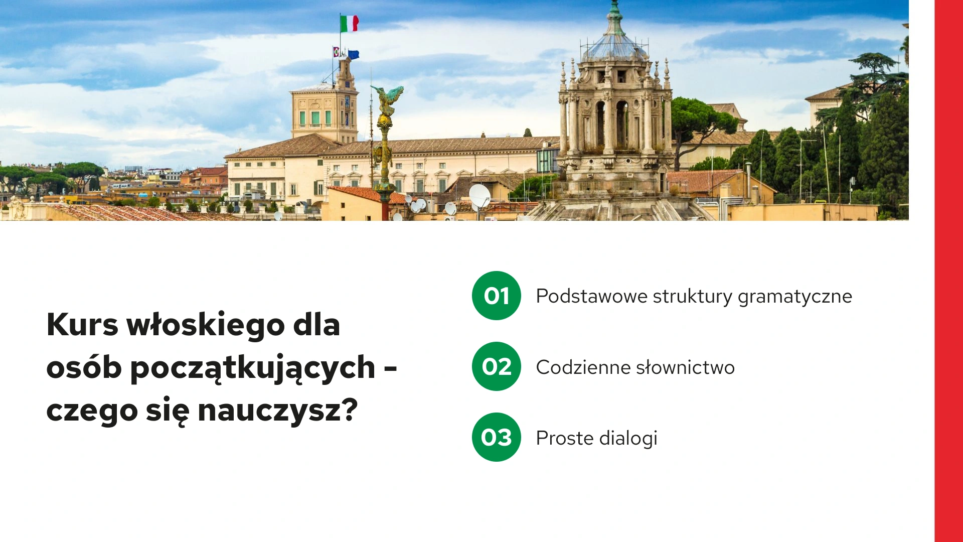 Nauka języka włoskiego A1 - czego nauczysz się na początku?