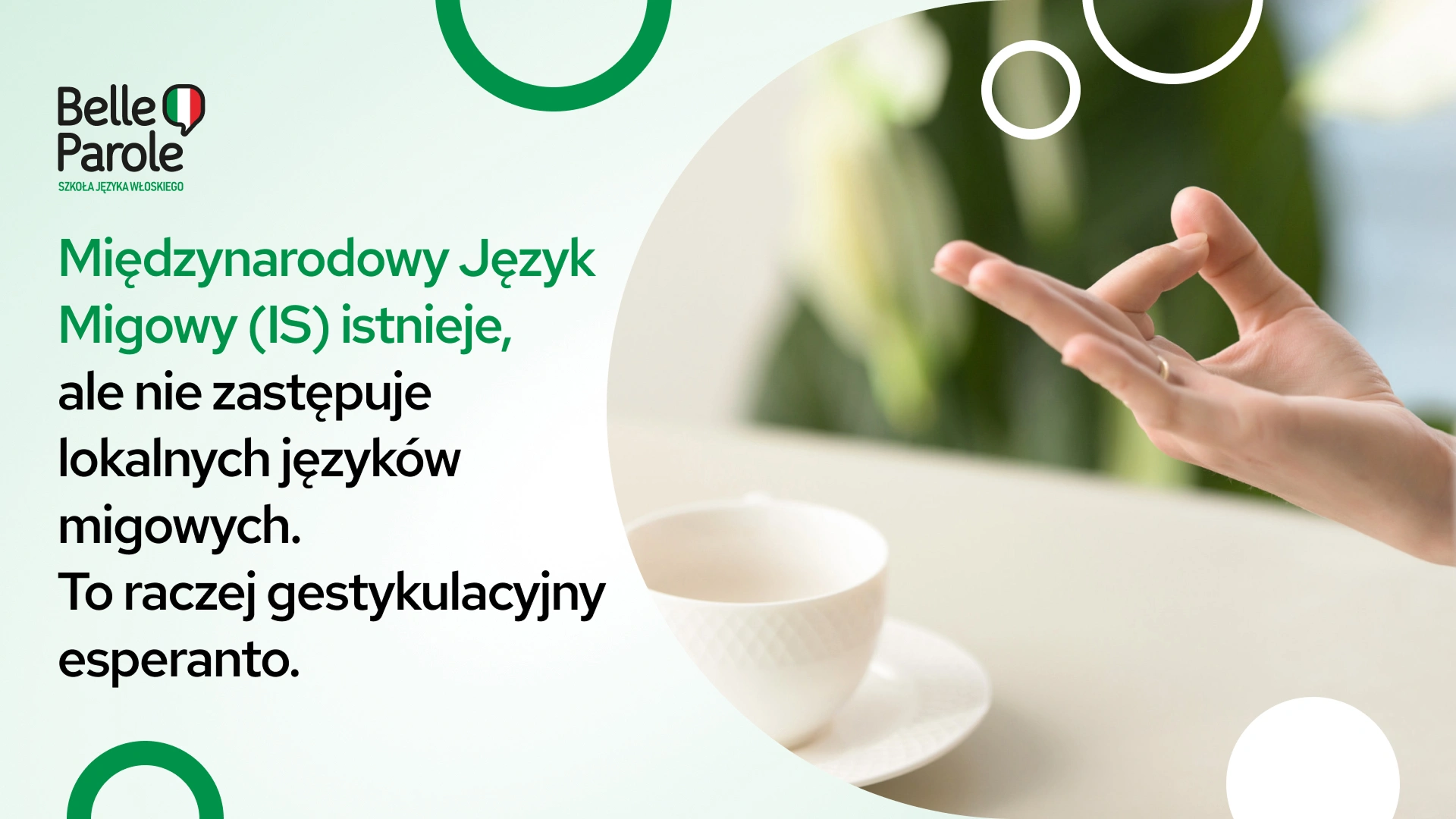 Międzynarodowy język migowy - włoski język migowy podstawy