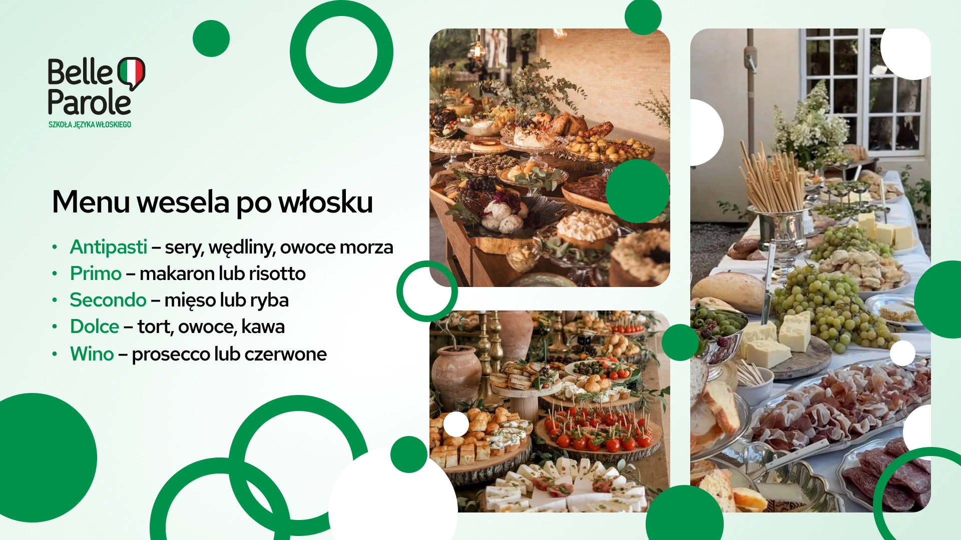 Menu wesela po włosku