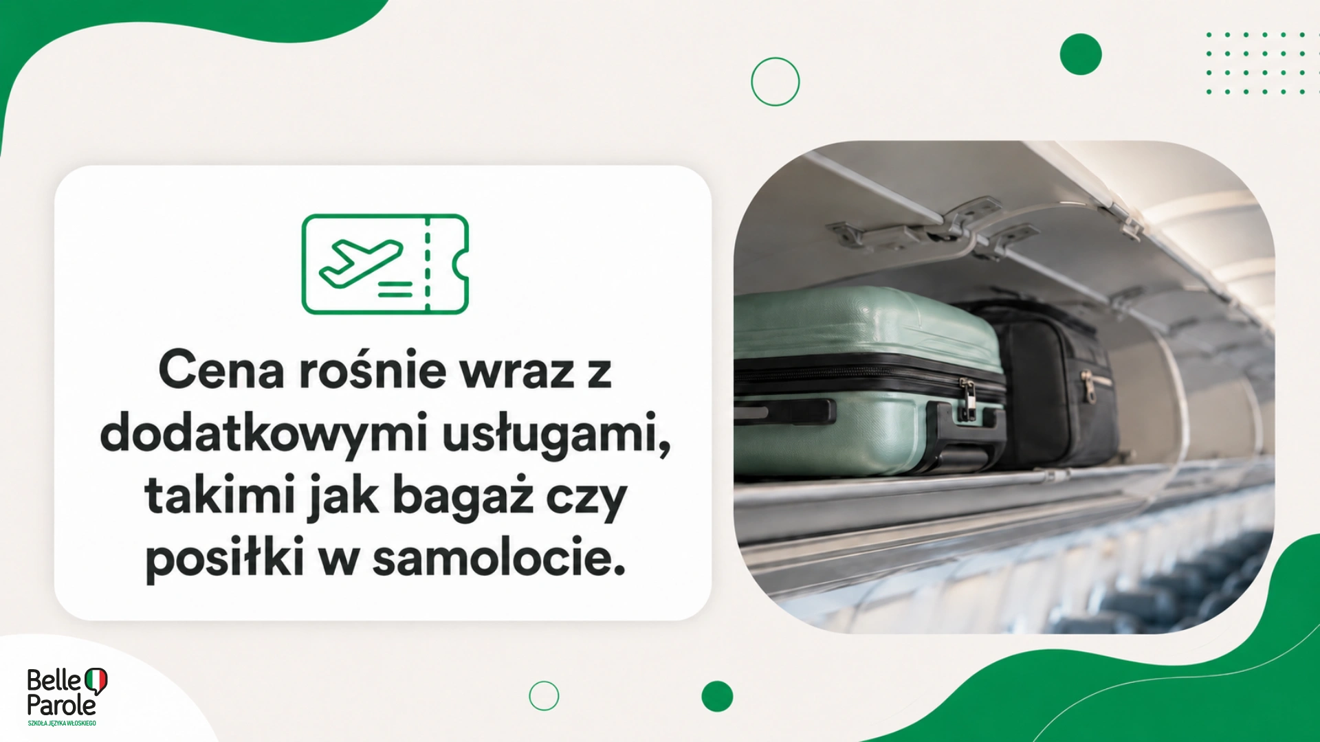 Cena biletów zależy od dodatkowych usług