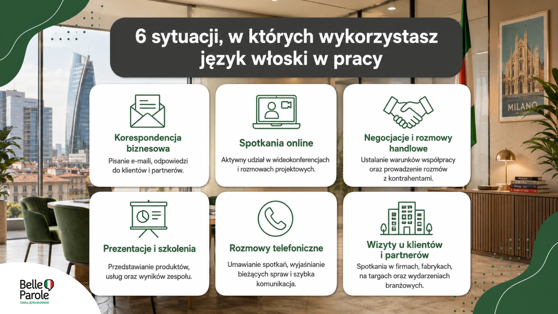 6 sytuacji, w których wykorzystasz język włoski w pracy