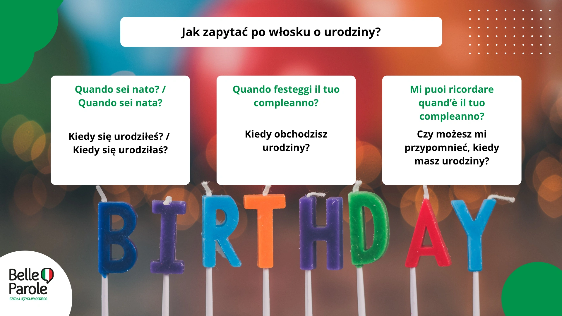 Jak zapytać po włosku o urodziny?