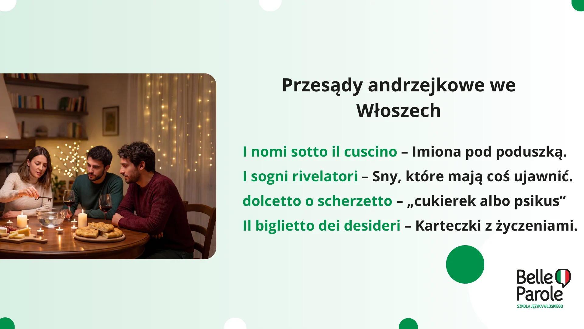 Przesądy i zwyczaje andrzejkowe we Włoszech