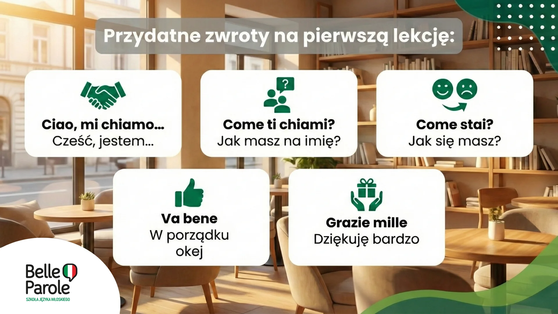Przydatne zwroty na pierwszą lekcję