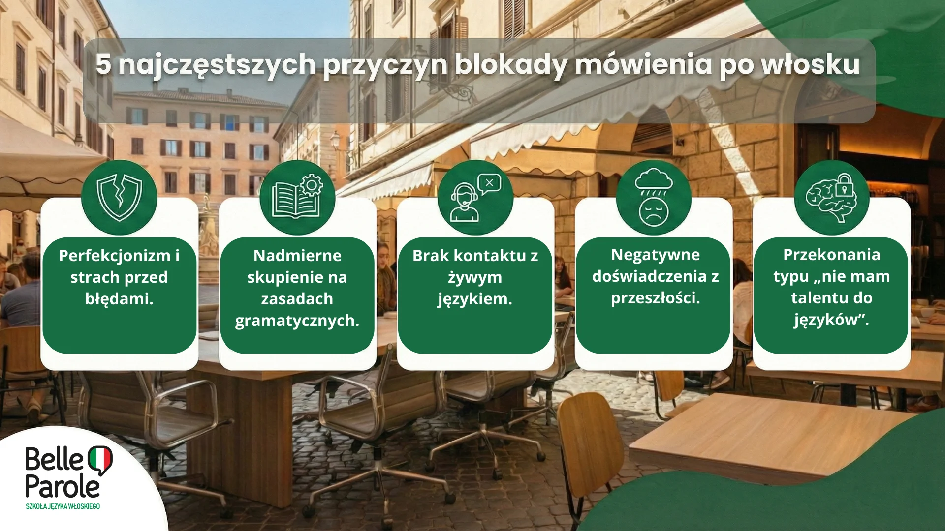 5 najczęstszych przyczyn blokady mówienia po włosku