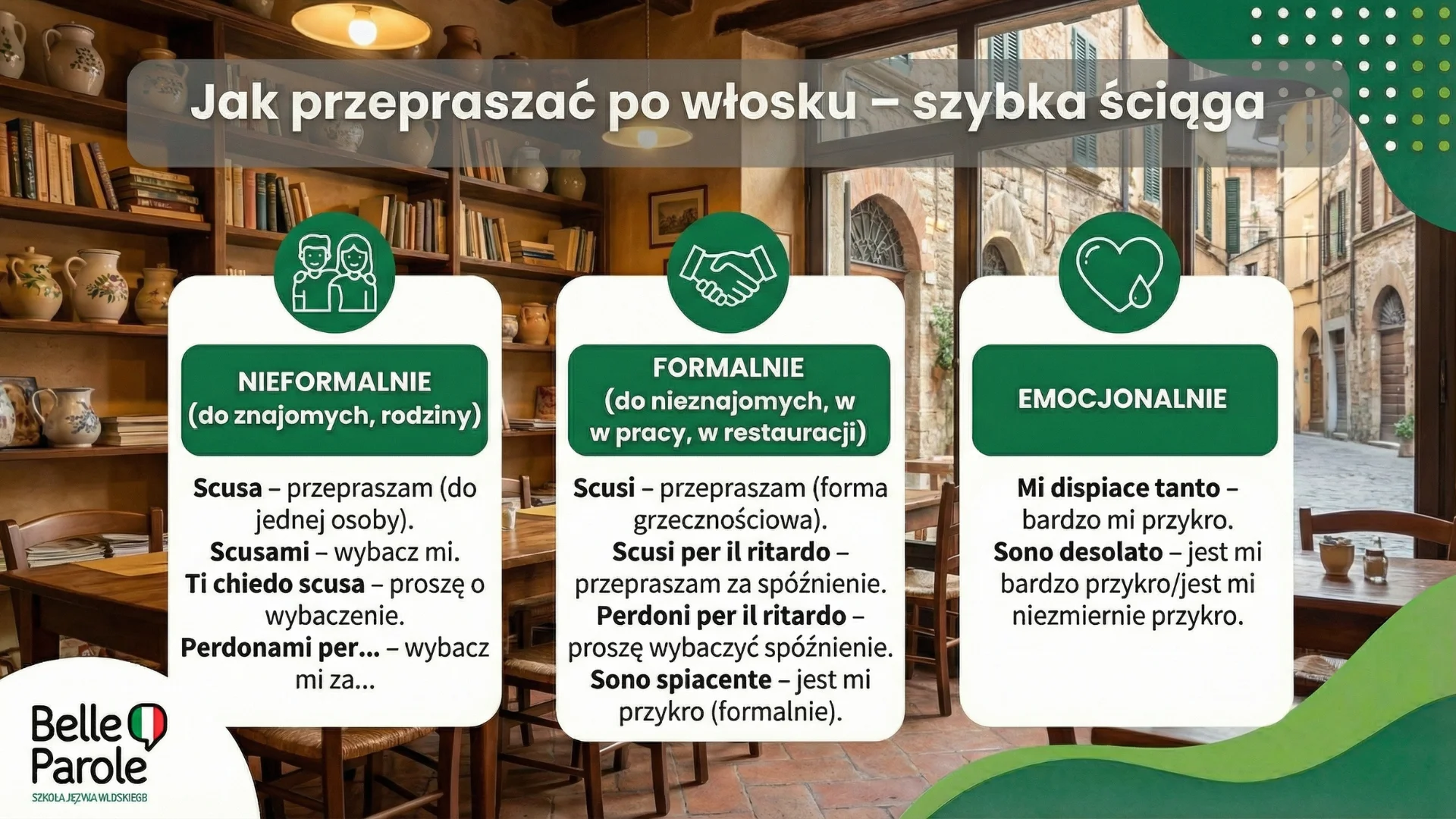 Jak przepraszać po włosku – szybka ściąga