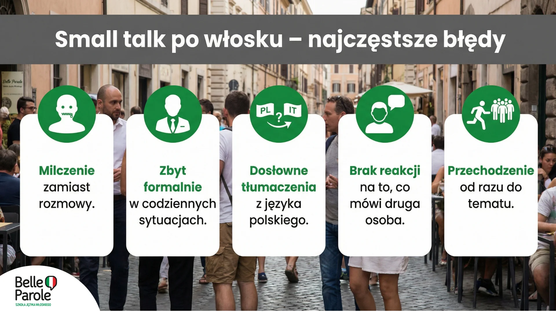 Small talk po włosku – najczęstsze błędy