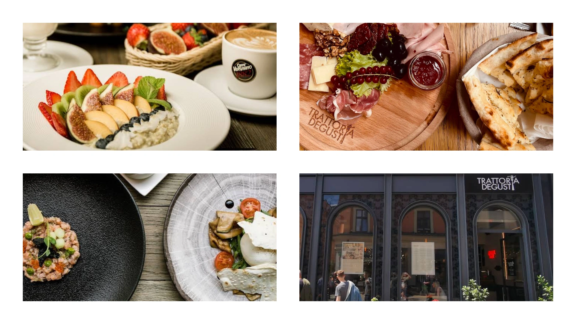 Kolaż zdjęć z najlepszych włoskich miejsc w Krakowie