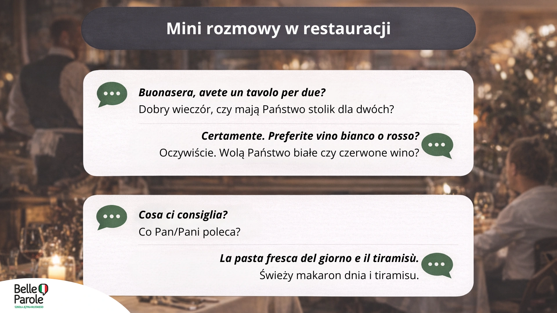 mini rozmowa klienta z kelnerem