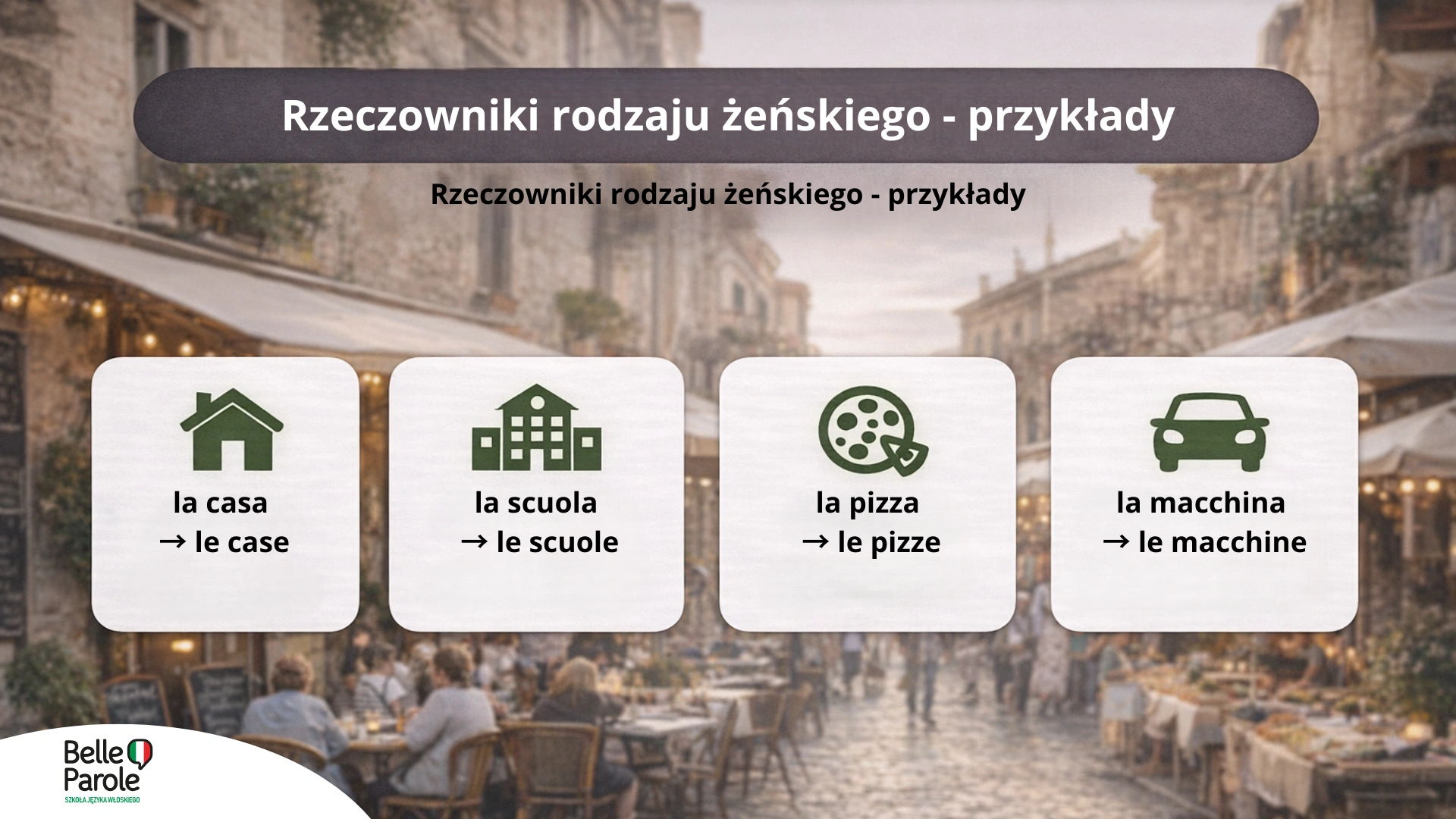 Rzeczowniki rodzaju żeńskiego - przykłady