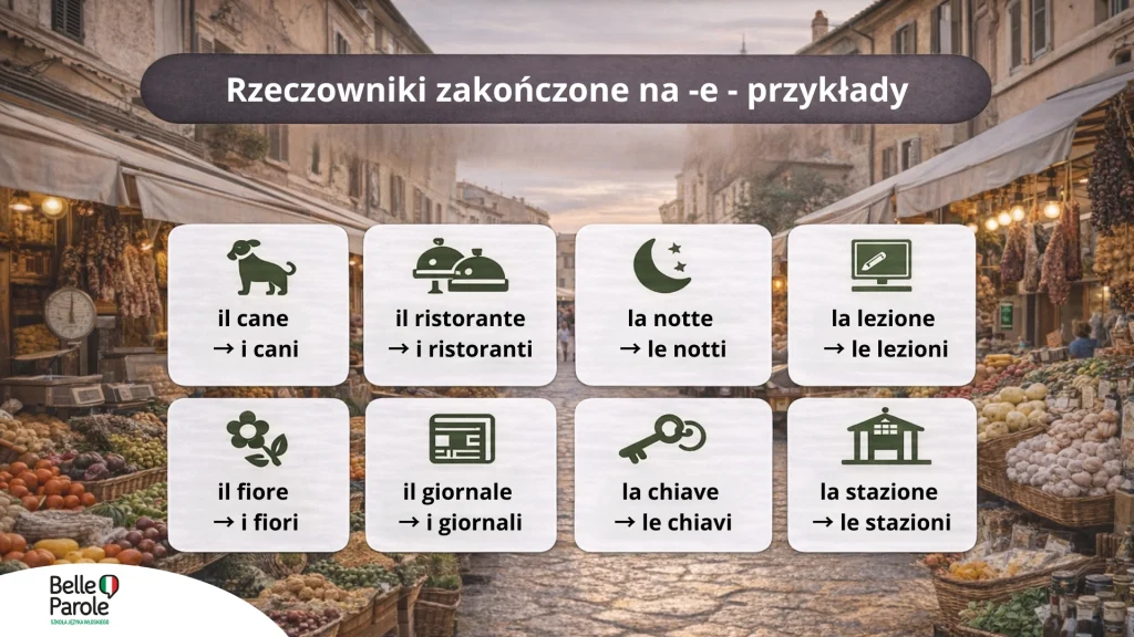 Rzeczowniki zakończone na -e - przykłady