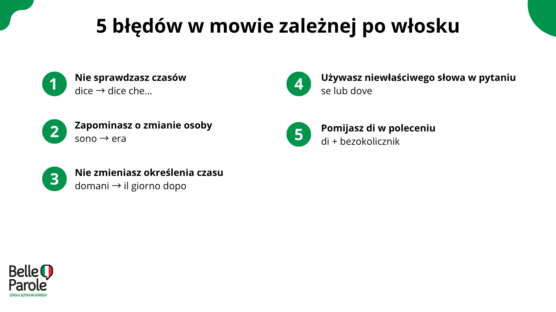 5 błędów w mowie zależnej