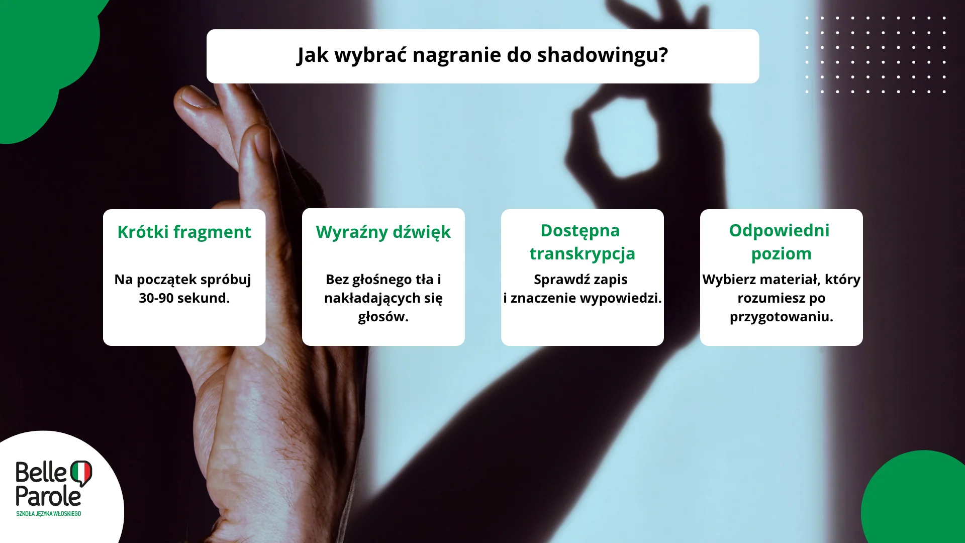 Jak wybrać nagranie do shadowingu?