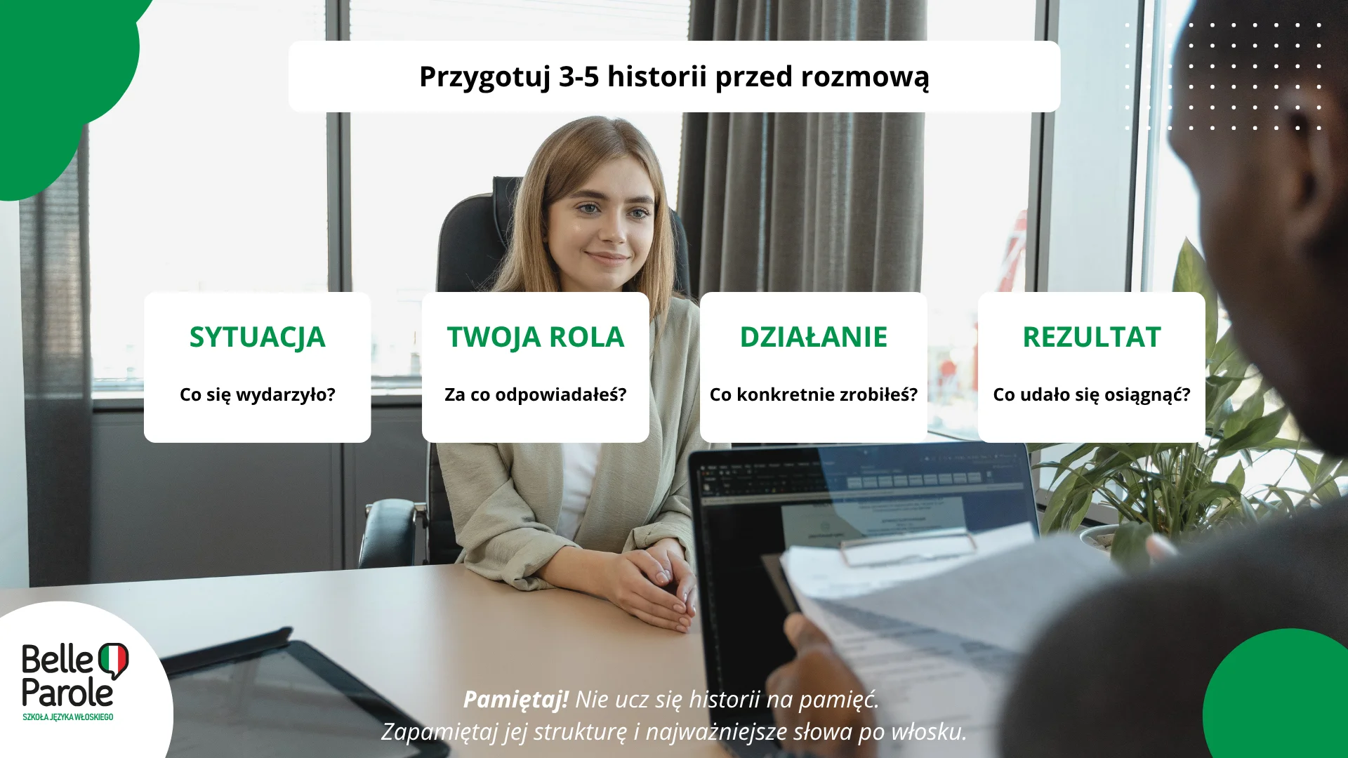 Przygotuj 3-5 historii przed rozmową