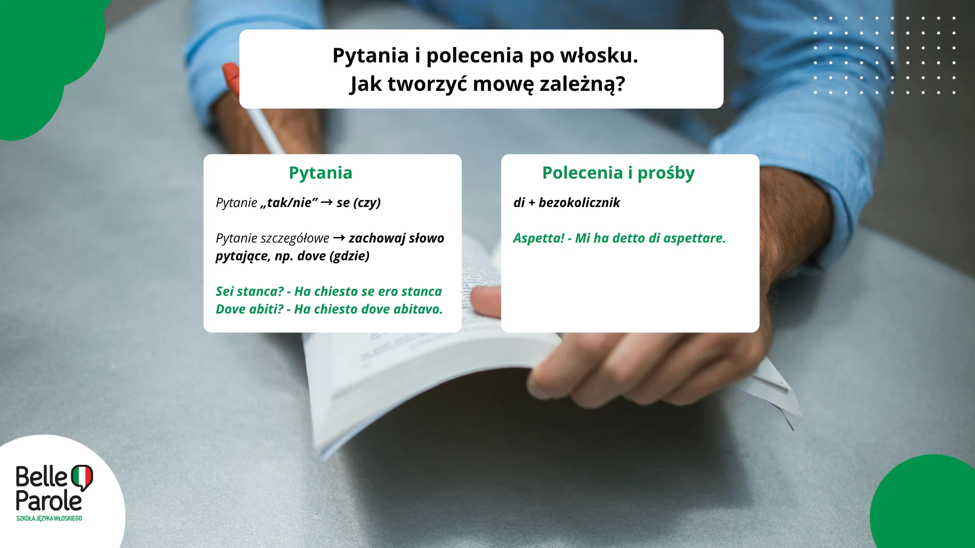 Pytania i polecenia po włosku. Jak tworzyć mowę zależną?