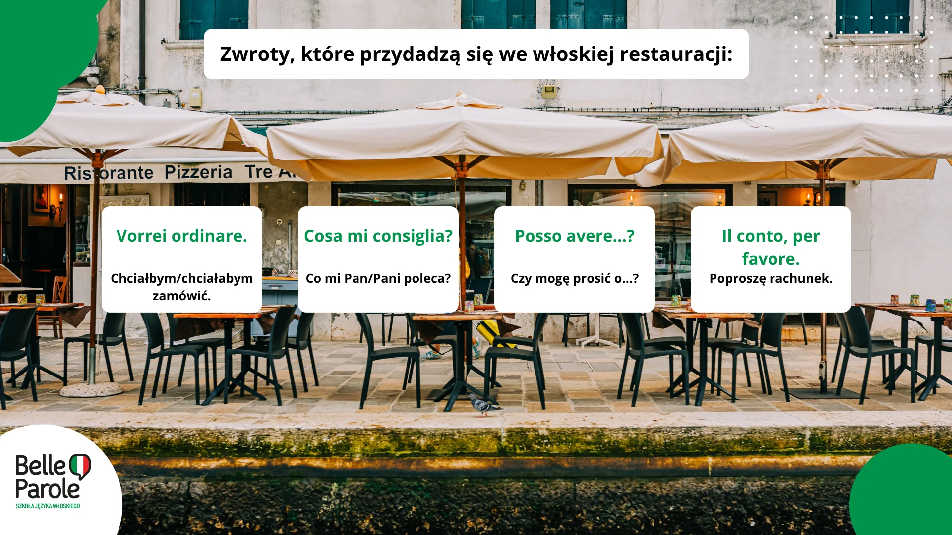 Zwroty, które przydadzą się we włoskiej restauracji
